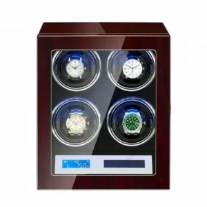 best watch winder with lcd touch screen in black interior for 4 watches 6ac