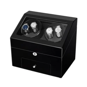 black automatic watch holder with drawer 5c0