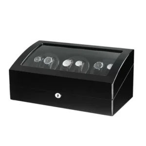 black six automatic watch winder with 7 extra storages space 21 rotation modes 64f