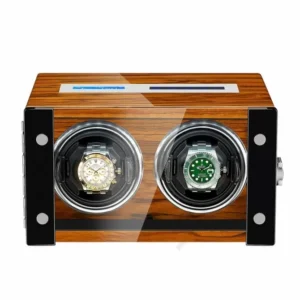 double automatic best watch winder box with lcd touch screen in golden black interior fa8