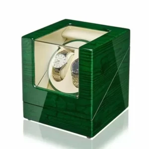 double automatic watch winder box with unique 3 rotation modes green 863