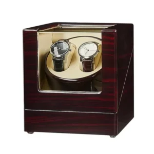 Double Watch Winder Box - Ebony