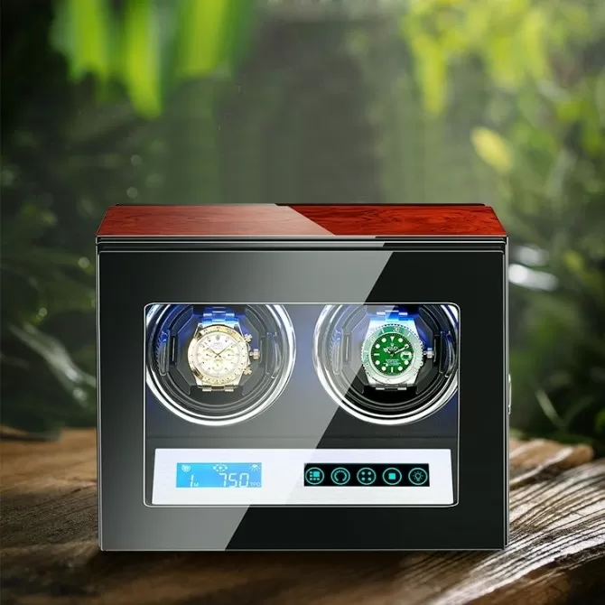 jqueen best double watch winder with lcd touch screen for double automatic watches a46