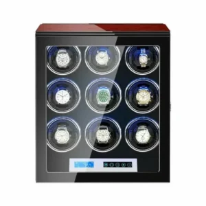jqueen lcd touch screen cool watch winder for 9 automatic watches 8ac