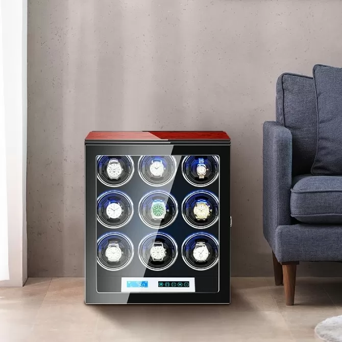 Window Screen Modren Watch LCD Touch Screen Cool Watch Winder for 9 Automatic Watches - Luxury ...
