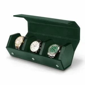 jqueen three green microfiber leather portable travel watch roll 8fa