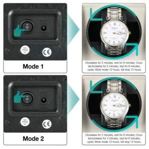 maselex single watch winder with black leather shell 8e1