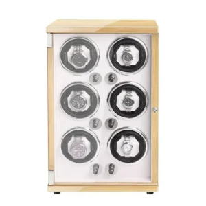 new vertical six automatic watch winder box hevea brasiliensis d3c