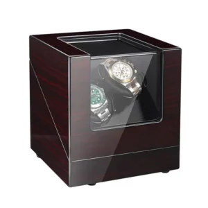 sepano automatic watch winder for 2 watches ebony paint double wood shell watch winder box with extremely silent motor 19b