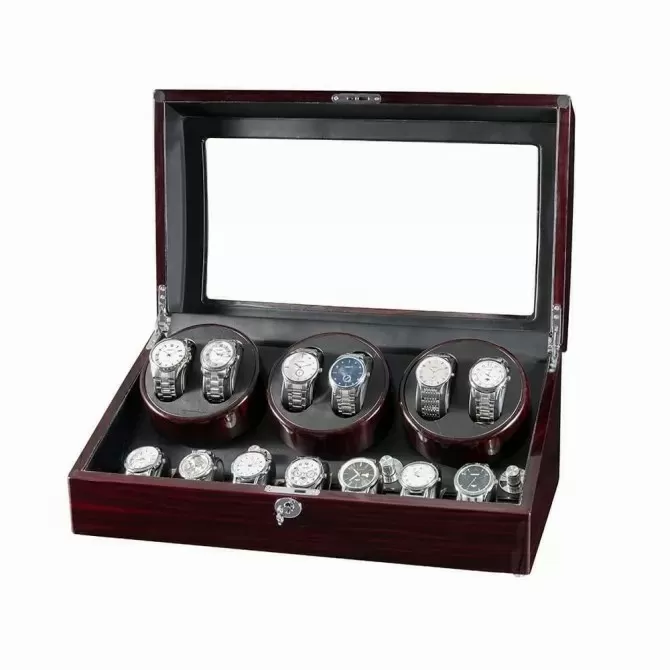 Six Watch Box for Automatic Watches & 7 Storages - Luxury Gifts for ...