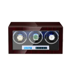 triple watch winders for automatic watches with lcd touch screen in black interior cd2