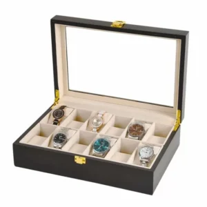 watch box for men 12 slot watch case black 125