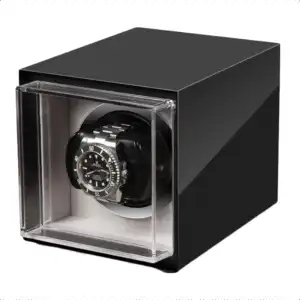 Boxy Watch Winding Display Case for Single Watch - Black