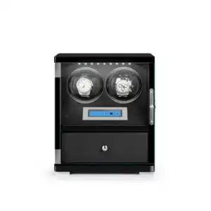 Double Wooden Watch Winder Box for Rolex - Black