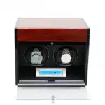 URORO Double Watch Winder - Wood + Red