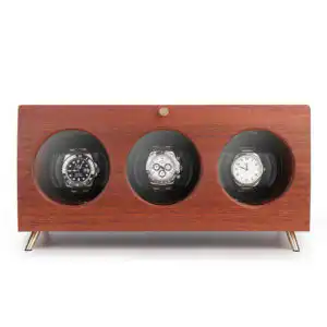 High End Triple Lockable Watch Winder for Automatic Watches - Sand Billy Solid Wood