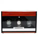 Triple Watch Winder - Wood + Red