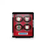 4 Wooden Watch Winder Box for Rolex - Red