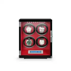 4 Wooden Watch Winder Box for Rolex - Red