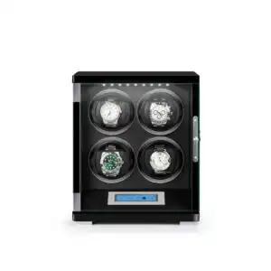 4 Wooden Watch Winder Box for Rolex - Black