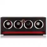 Fingerprint Lock Mechanical 4 Watch Winder Box - Black