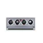 Fingerprint Lock Mechanical 4 Watch Winder Box - Silver