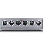 Fingerprint Lock Mechanical 6 Watch Winder Box- Silver