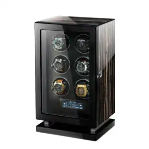 Premium Smart 6 Watch Winder - Striped Ebony Wood