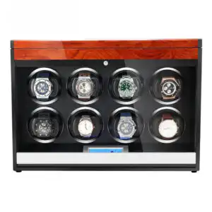 8 Watch Winder - Wood + Red