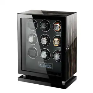 Premium Smart 9 Watch Winder - Striped Ebony Wood