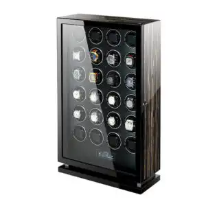 Premium Smart 24 Watch Winder - Striped Ebony Wood