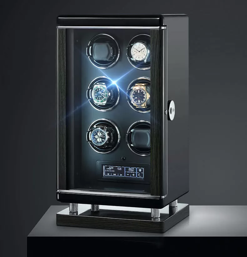 Best Design 4 Wooden Automatic Watch Winder Storage Box with LCD Touch Screen