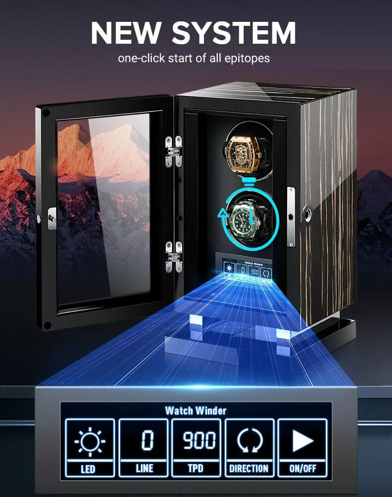 Black Warrior Wooden 12 Slots Intelligent Watch Winder Box