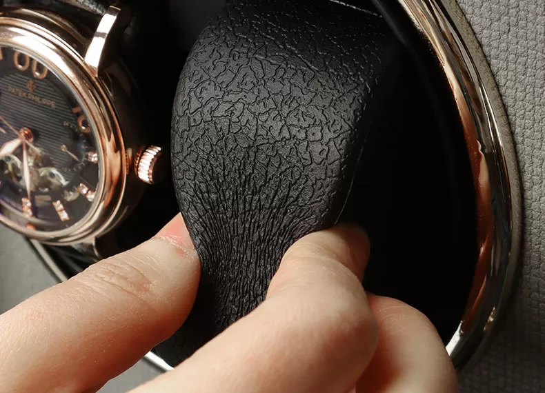 Black Leather Watch Case with 4 Automatic Winder